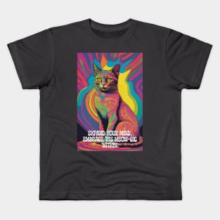 Let the Meow-Gic Guide You, Cat Psychedelic Kids T-Shirt